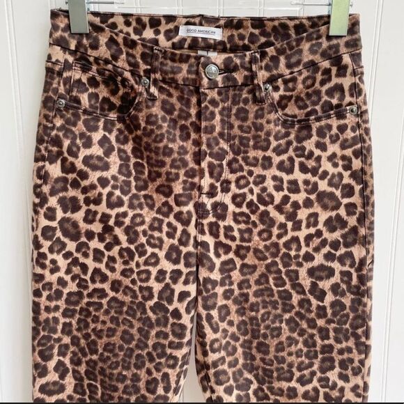 Good American Leopard Print Jeans Brown Size 28 High Rise Good Waist - Picture 5 of 13